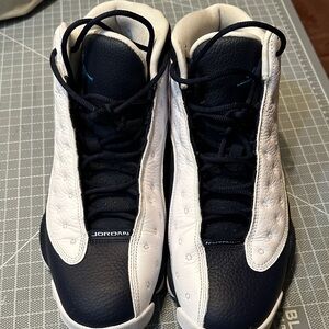 Air Jordan 13 Retro 'Obsidian' Men's Black and White High-Top Sneakers 10.5